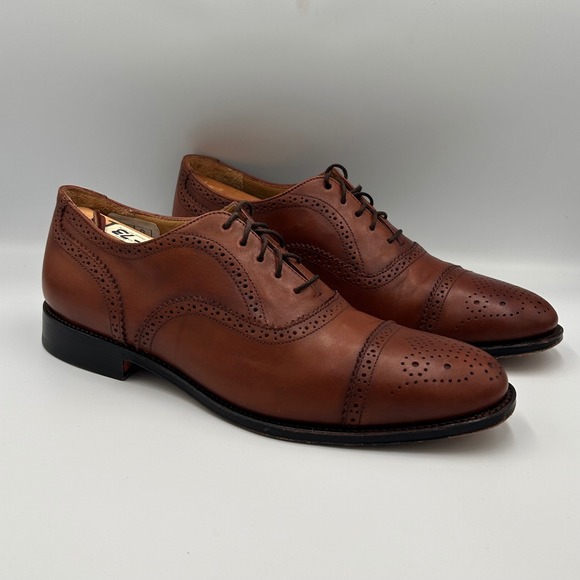 Brooks Brothers 346 Cap Toe Oxford Wingtip Dress Shoes Mens 11.5D Brown Leather